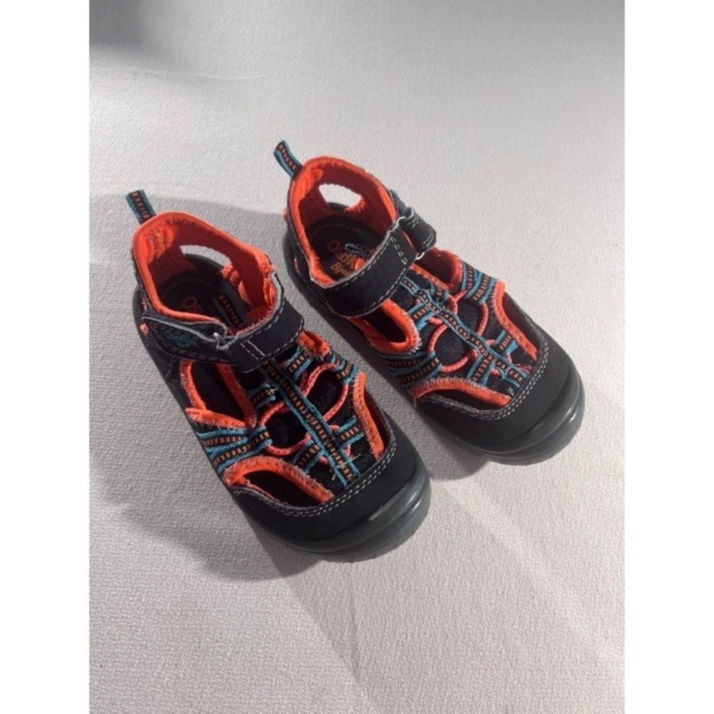OshKosh B'gosh Water Sandals Kids Size 9 Black Orange Good JAX2-B Sporty